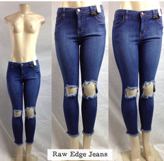 Raw Edge Ripped Jeans