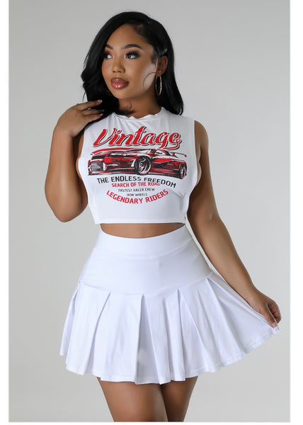 Fierce skirt set white