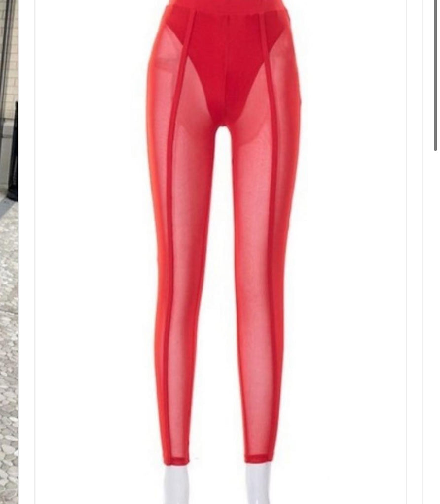 Sexy red mesh pants – Own Ur Style
